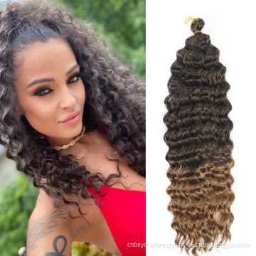 22 28 Inch Deep Wave Twist Crochet Hair Natural Synthetic Braid Hair Afro Curls Ombre Braiding Hair Extensions